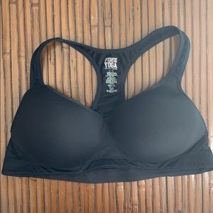 PINK Large Black Yoga Push-up Bra